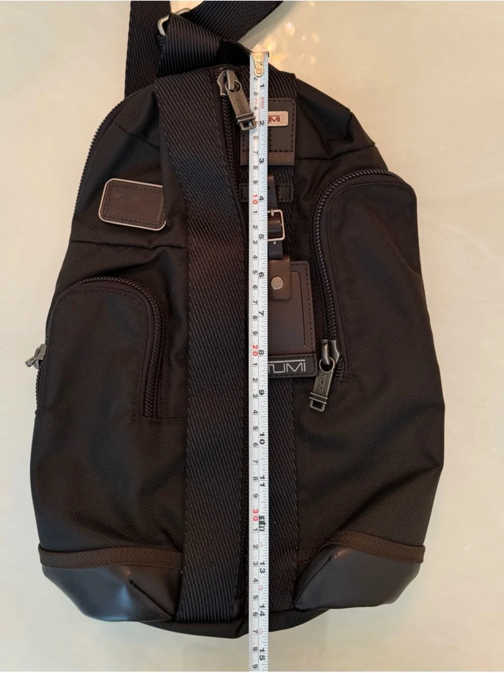 Tumi Black Durable Nylon Sling Bag
